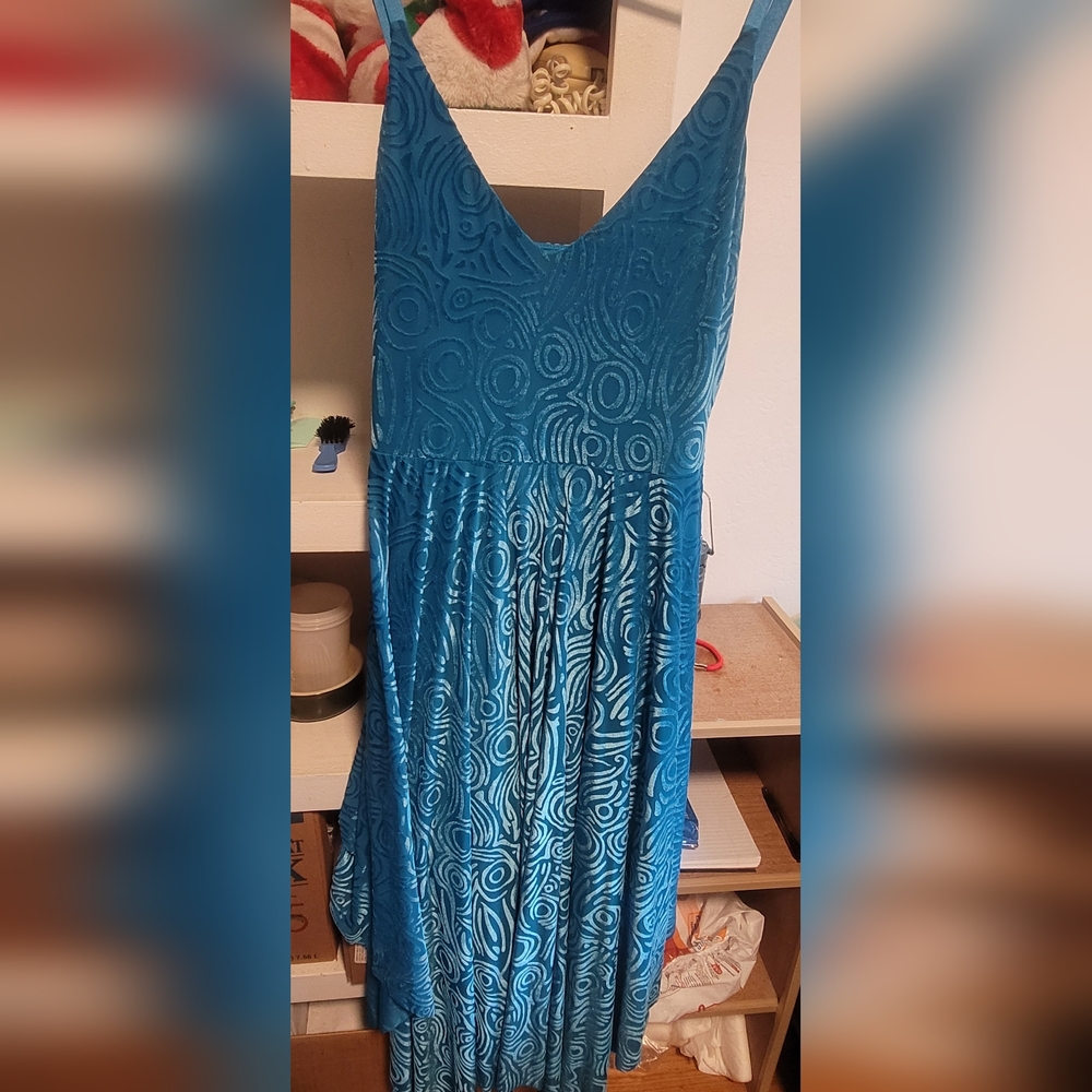 Legend Of Zelda Breath Of The Wild Blue Velvet Swirl Hankercheif Dress